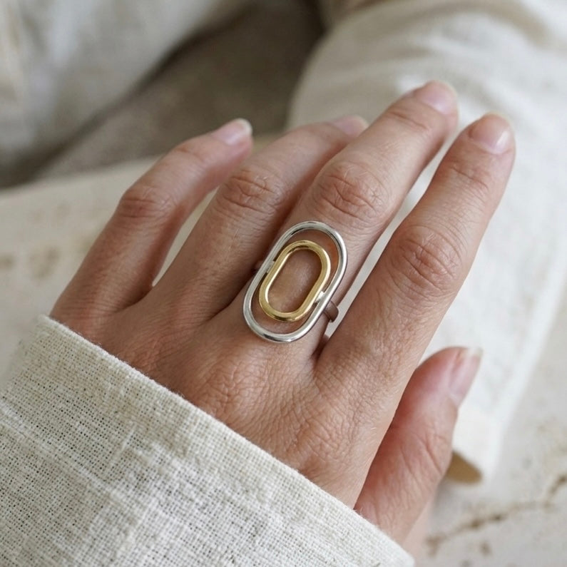 Sculptural Two-tone Ring