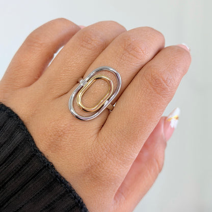 Sculptural Two-tone Ring