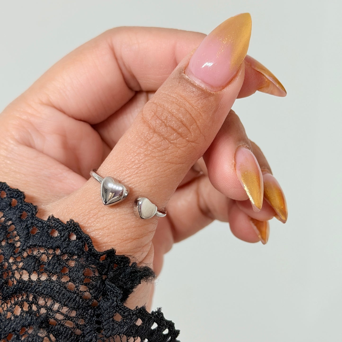Amare Dual-Heart Open Ring
