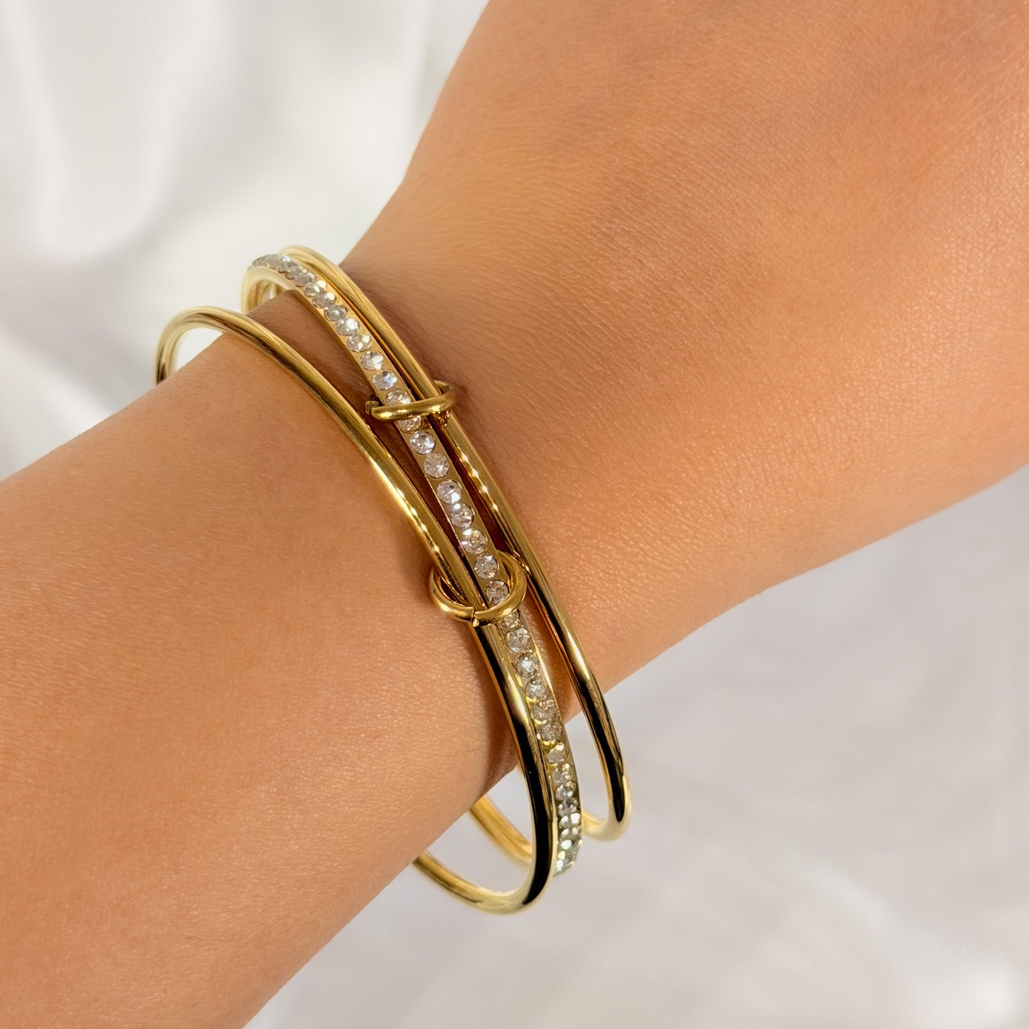 Pave-Link Triple Stack