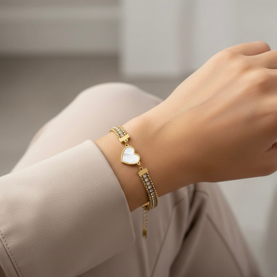 Pearl Heart Bracelet