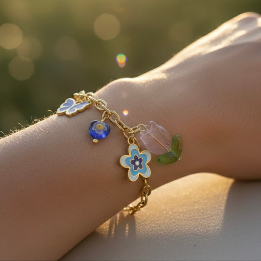 Whimsical Garden Charm Bracelet