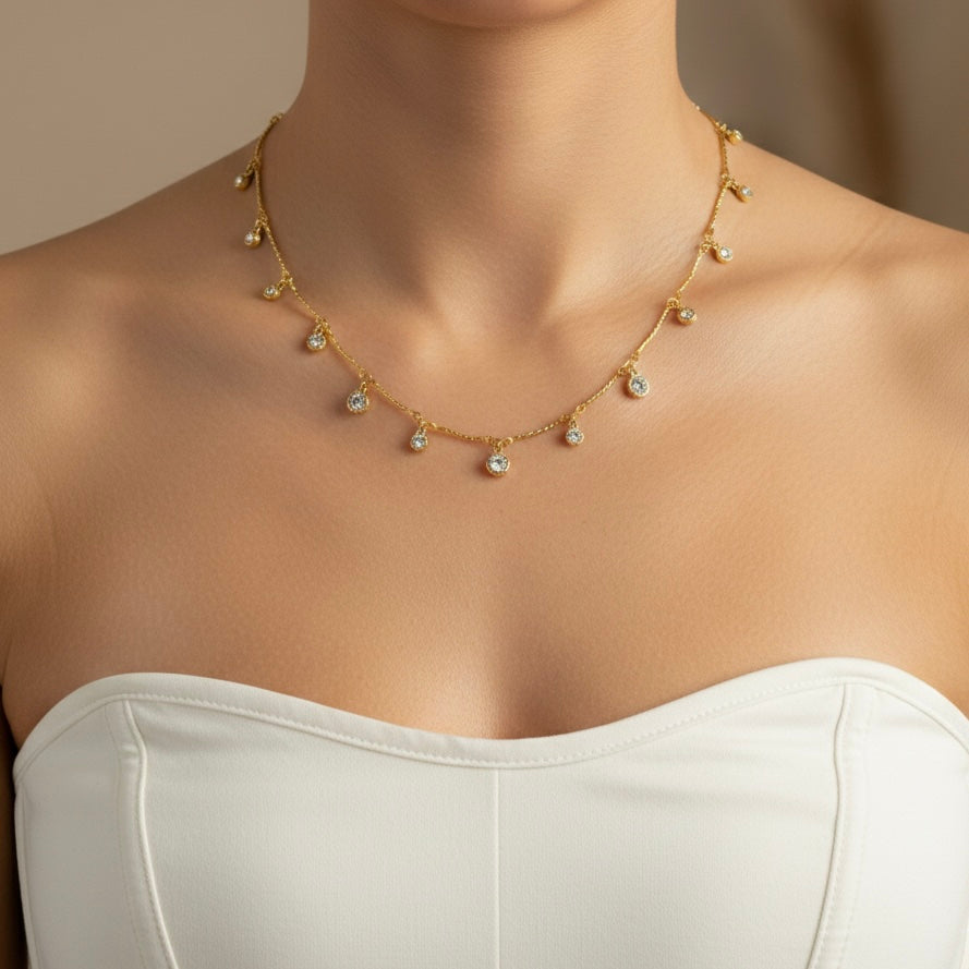 Golden Radiance Charms Necklace