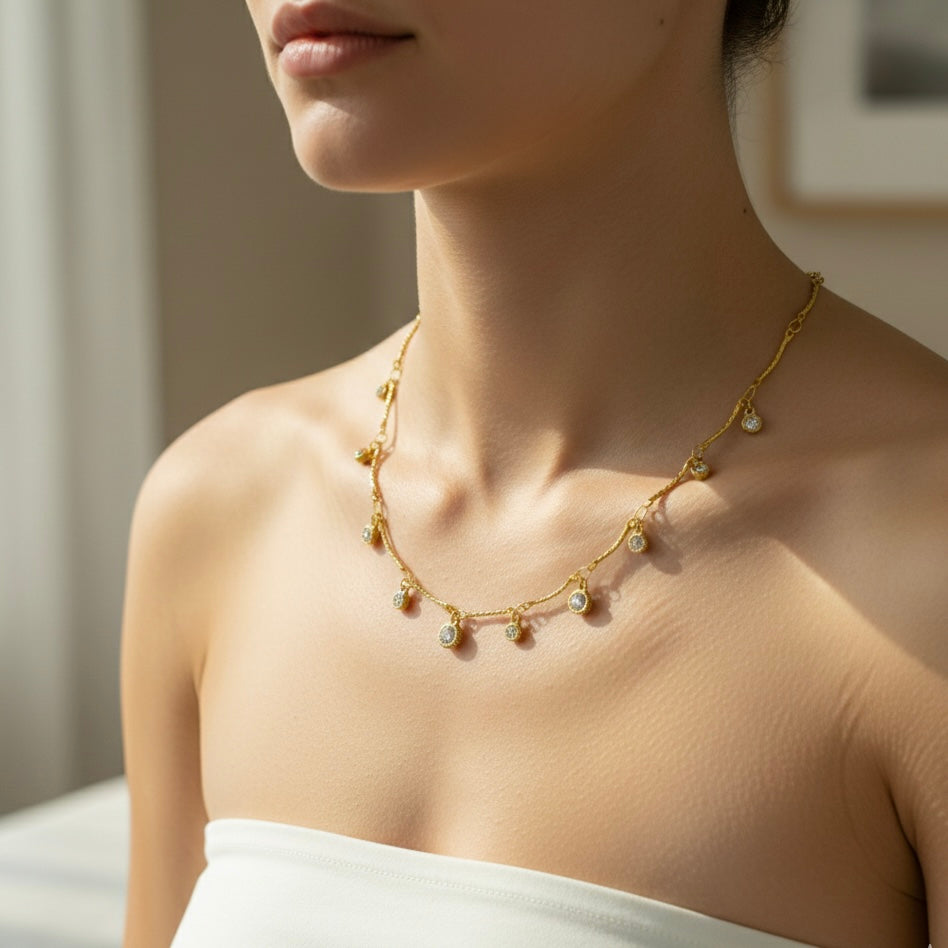Golden Radiance Charms Necklace