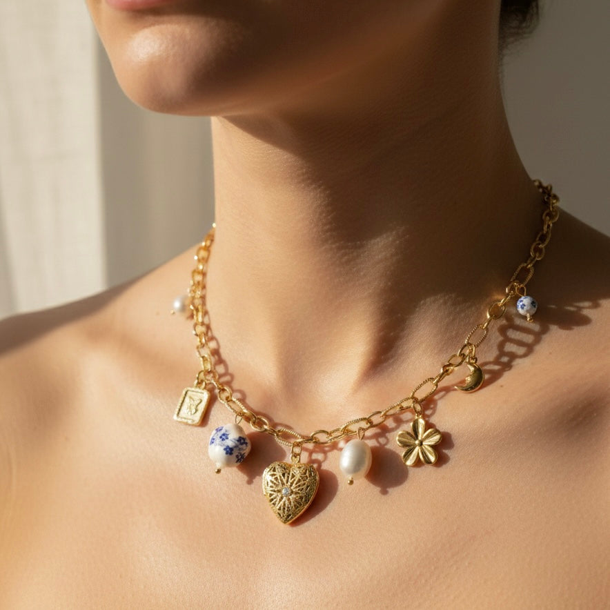 Vintage Heirloom Charm Necklace