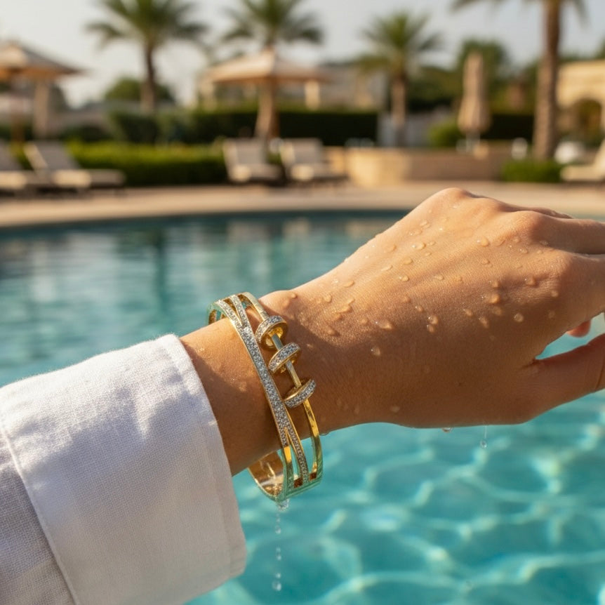 Aurora Triple-Band Pave Bangle