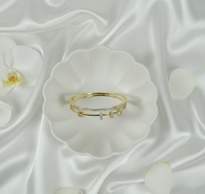 Aurora Triple-Band Pave Bangle