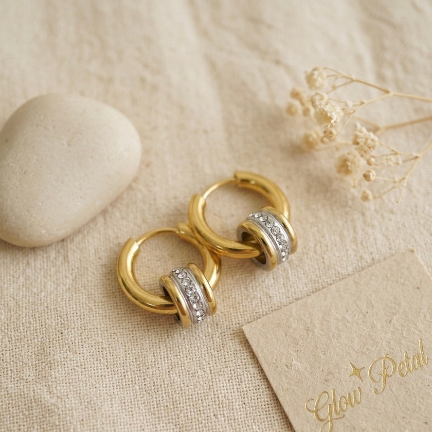 Orbit Pavé Huggie Hoops