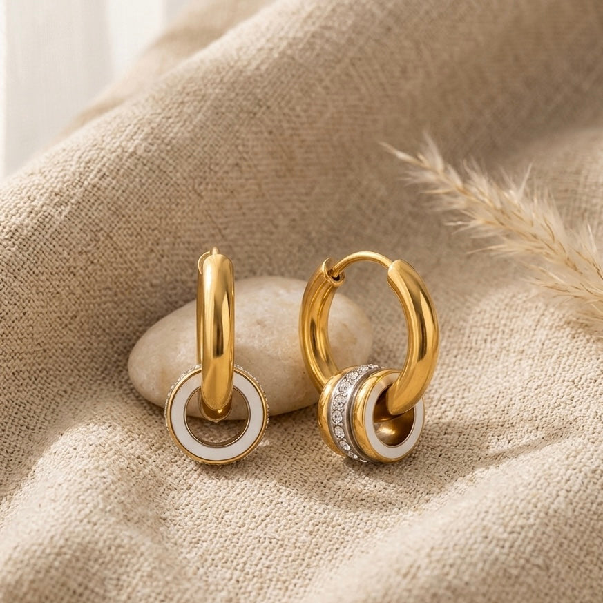 Orbit Pavé Huggie Hoops