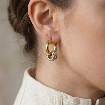 Orbit Pavé Huggie Hoops