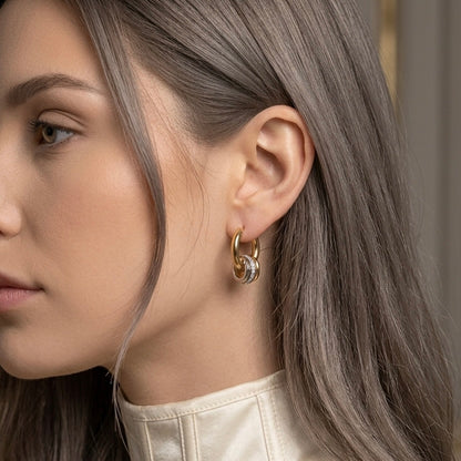Orbit Pavé Huggie Hoops