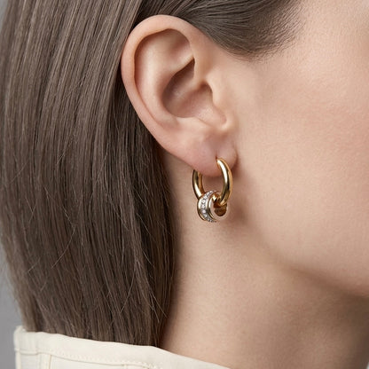 Orbit Pavé Huggie Hoops
