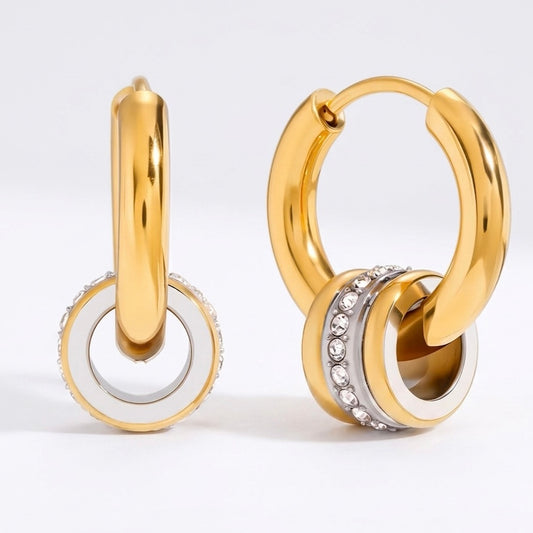 Orbit Pavé Huggie Hoops