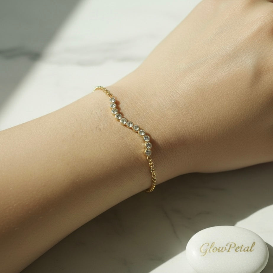 Serene Sparkle Wave Bracelet