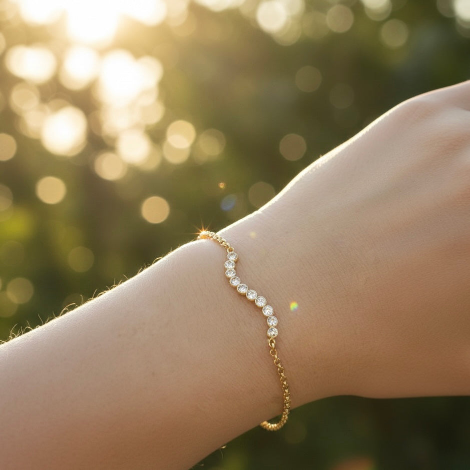Serene Sparkle Wave Bracelet
