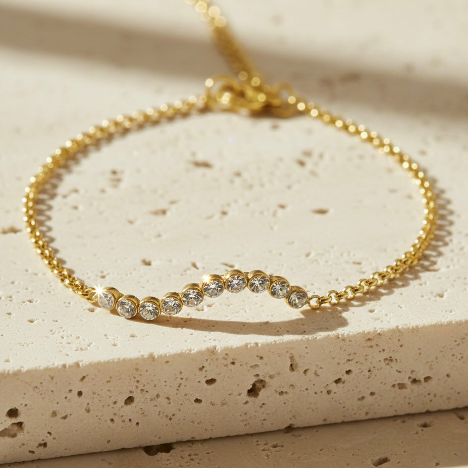 Serene Sparkle Wave Bracelet