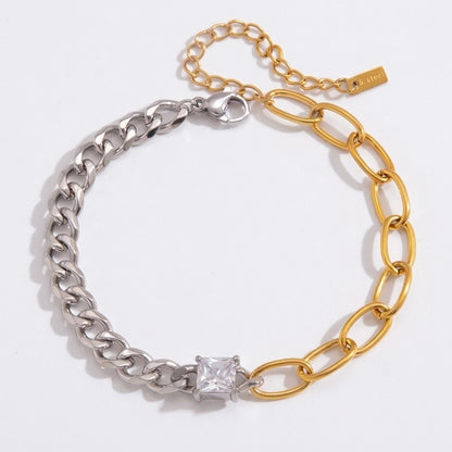 Elara Two-Tone Solitaire Chain Bracelet