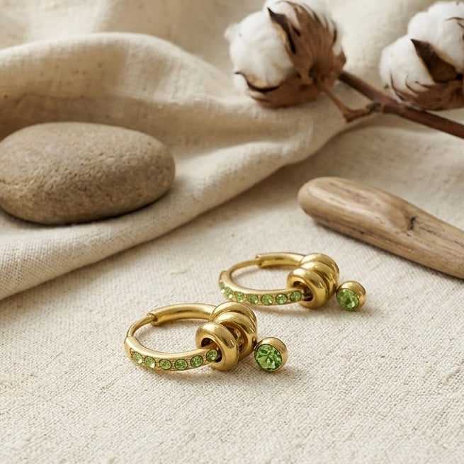 Sage Bloom Hoops