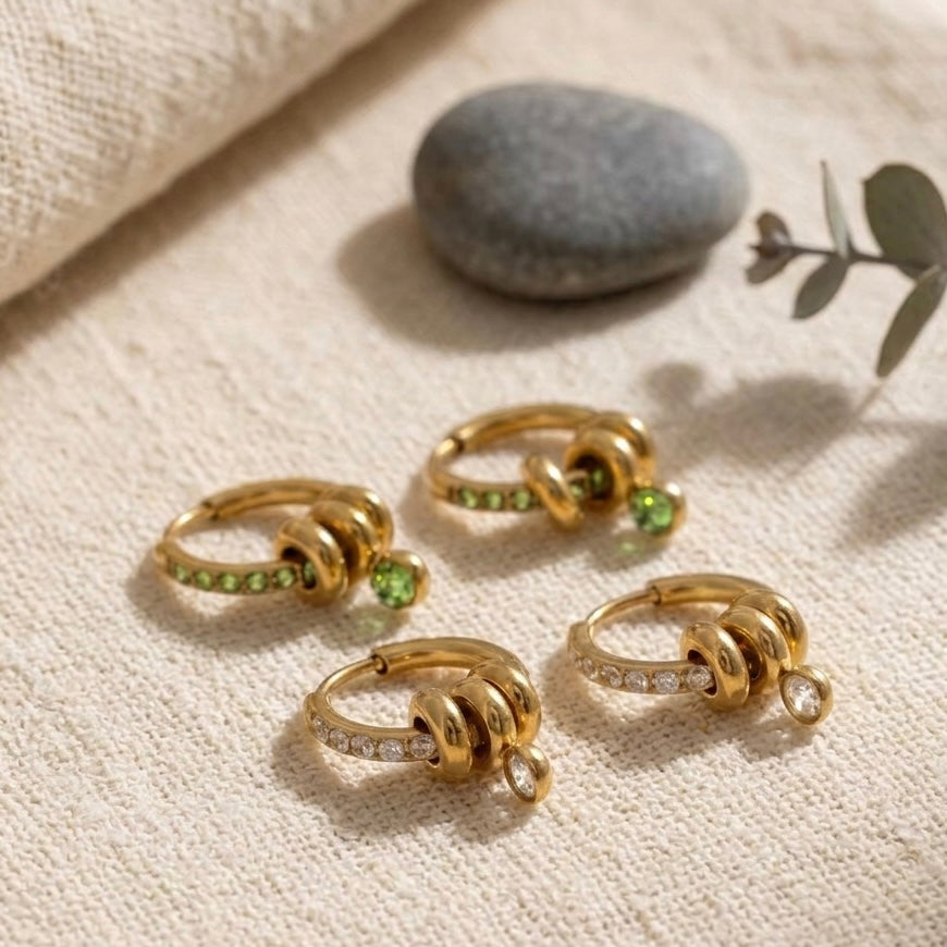 Sage Bloom Hoops