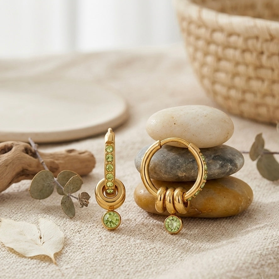 Sage Bloom Hoops