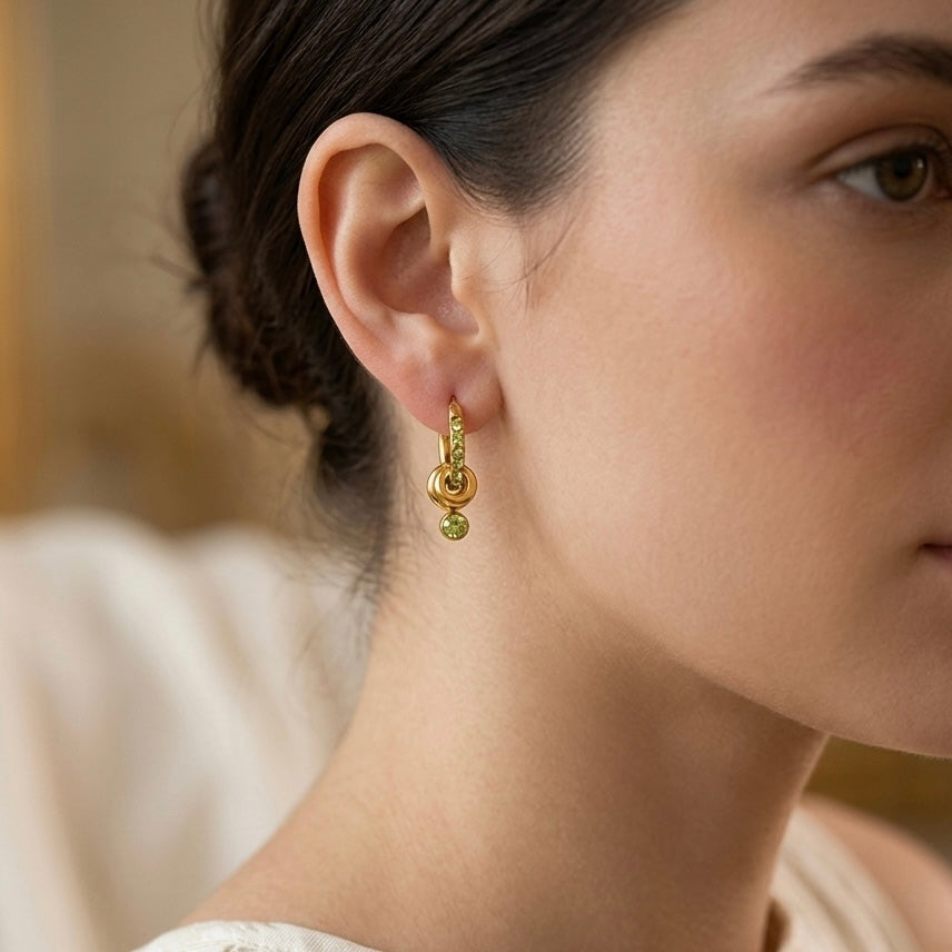Sage Bloom Hoops