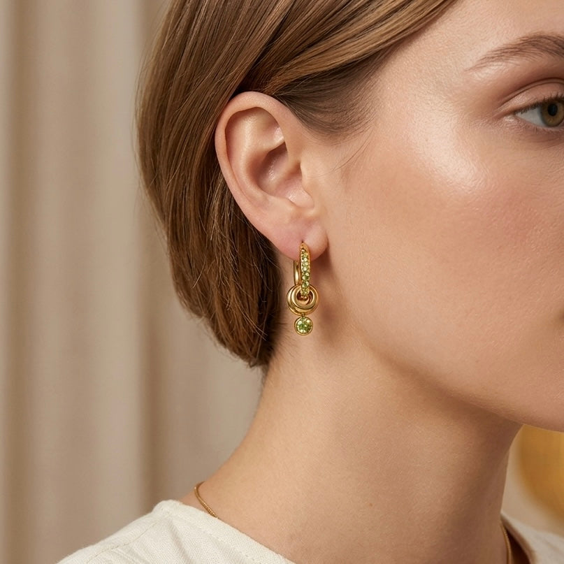Sage Bloom Hoops