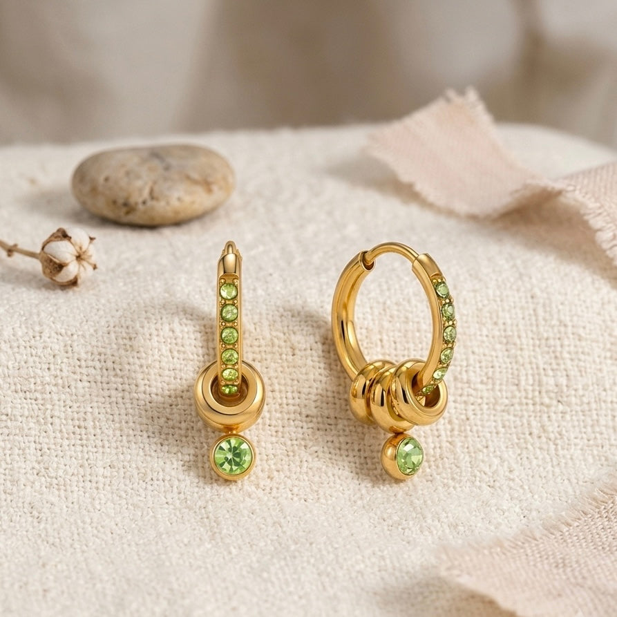 Sage Bloom Hoops