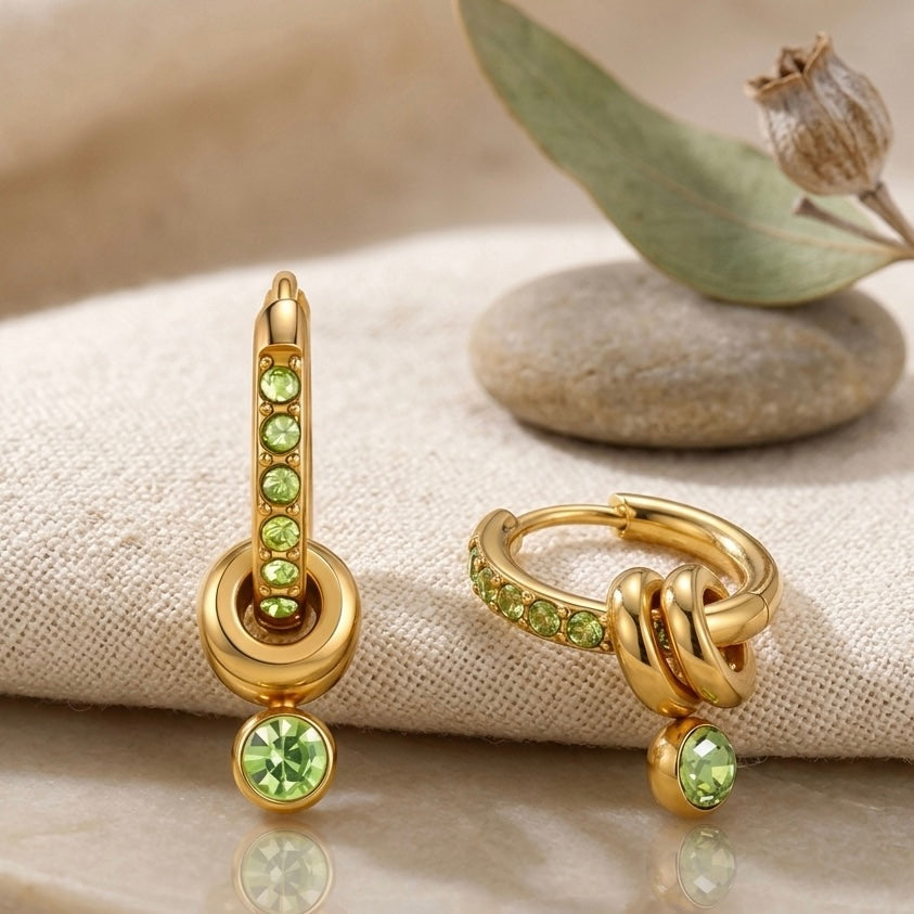 Sage Bloom Hoops